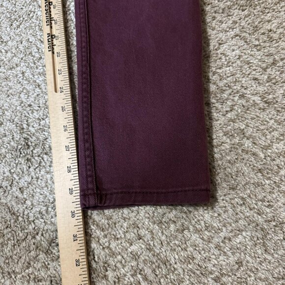 Levi's 512 Jeans Mens 30x32 Maroon Purple Slim Taper Stretch Denim Five Pocket - Picture 11 of 11
